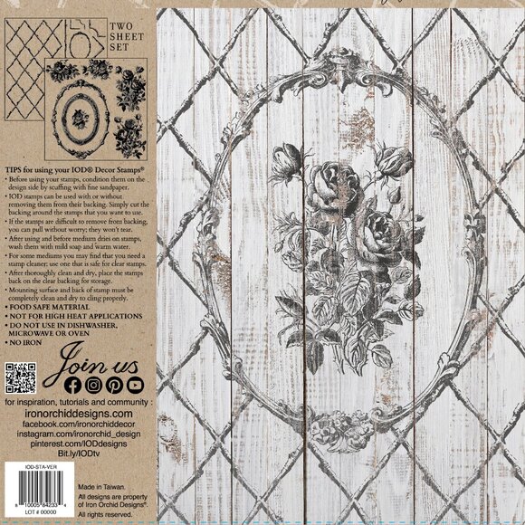 Iron Orchid Designs IOD - Veranda Decor Stamp 12x12" - 2 Sets - NEW - Picture 3 of 4